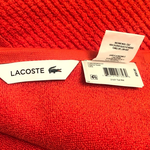 Lacoste Bath Nwt Lacoste Large Bath Towel And Bath Mat Poshmark